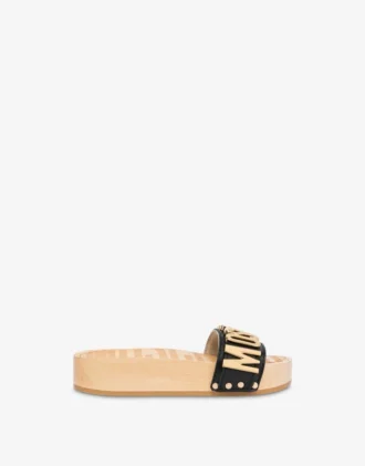 Sandaler i kalvskinn och trä