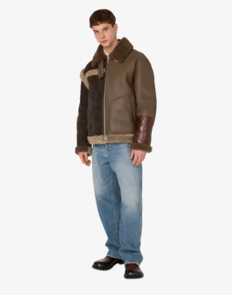 Shearling-blandad fårskinn