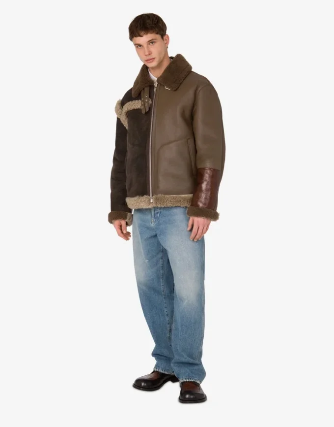 Shearling-blandad fårskinn