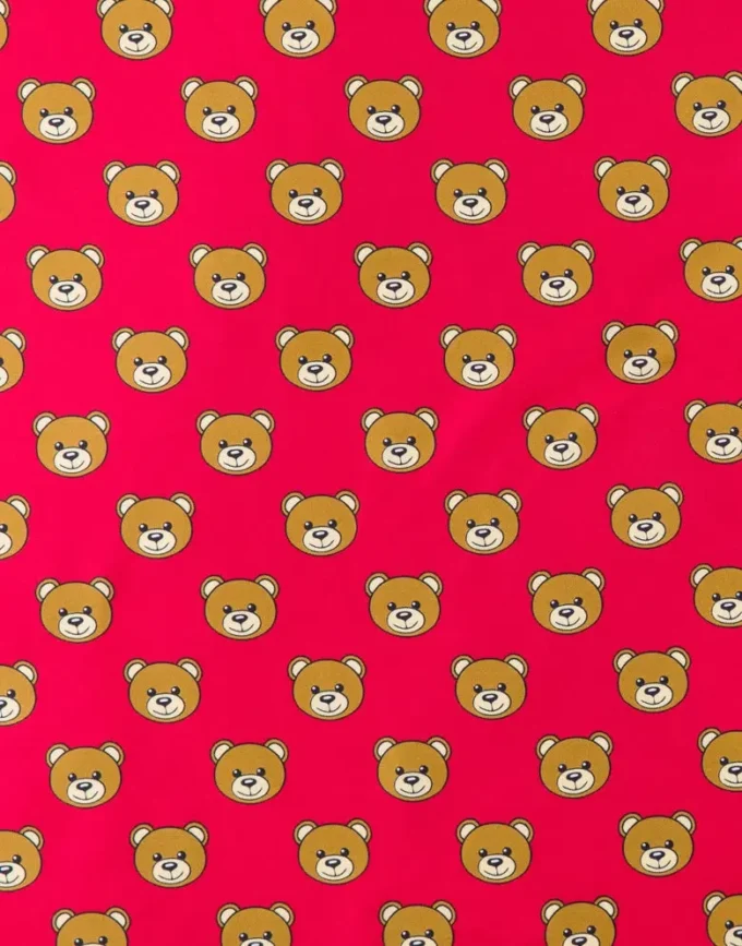 Silkescarf med teddybjörnsmönster över hela ytan