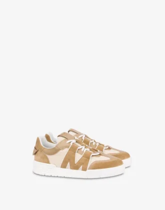 Sneakers i kalvskinn och mocka