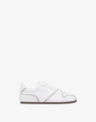 Sneakers i kalvskinn och mocka