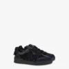 Sneakers i mesh, kalvskinn och mocka