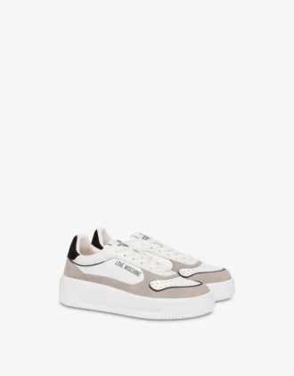 Sneakers i mocka och kalvskinn
