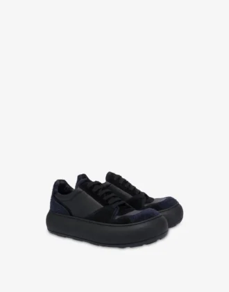 Sneakers i mocka och kalvskinn