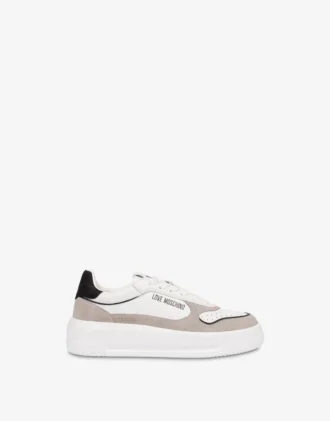 Sneakers i mocka och kalvskinn