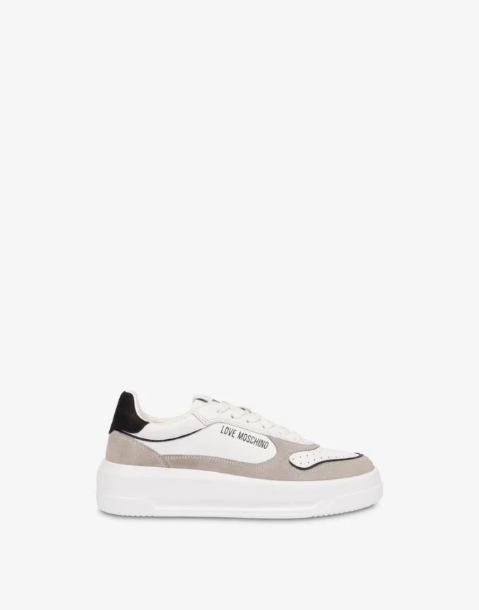 Sneakers i mocka och kalvskinn