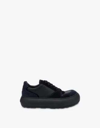 Sneakers i mocka och kalvskinn