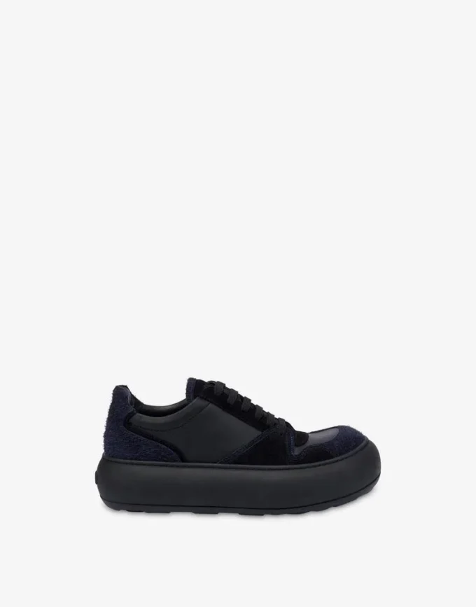 Sneakers i mocka och kalvskinn