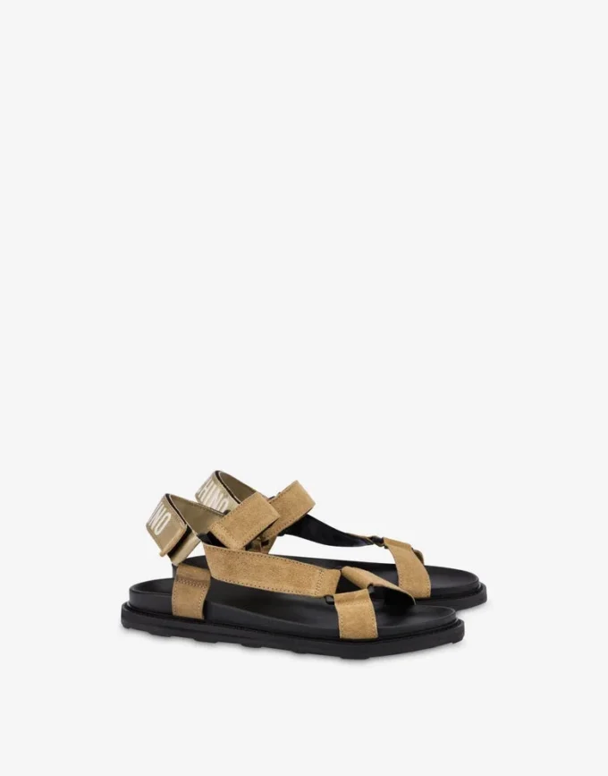 Sportiga sandaler i kalvskinn