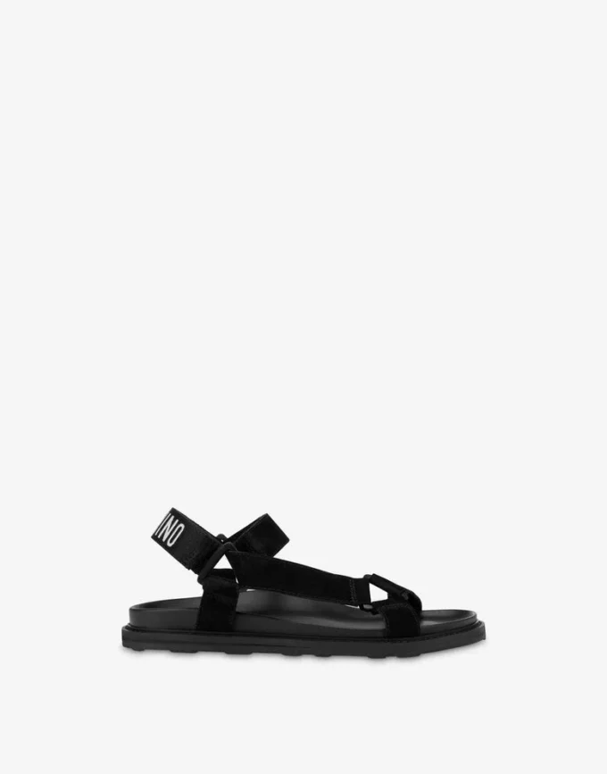 Sportiga sandaler i kalvskinn
