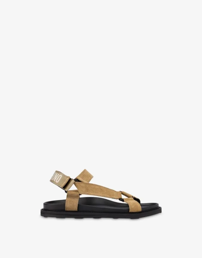 Sportiga sandaler i kalvskinn