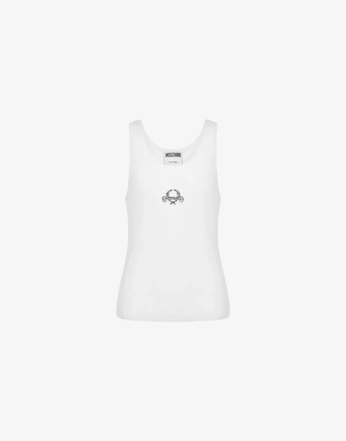 Stretchbomullstopp med Laurel Crown-logotyp