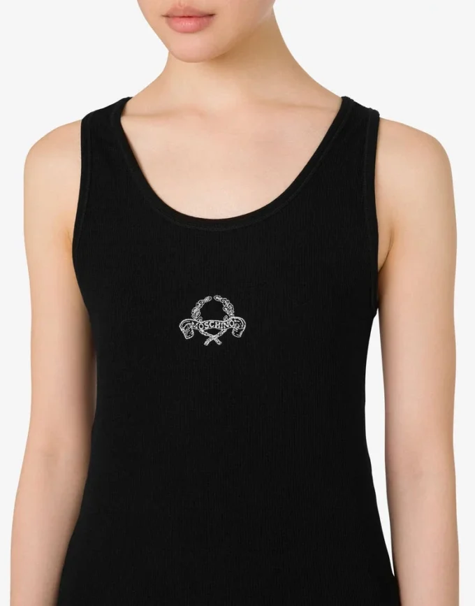 Stretchbomullstopp med Laurel Crown-logotyp