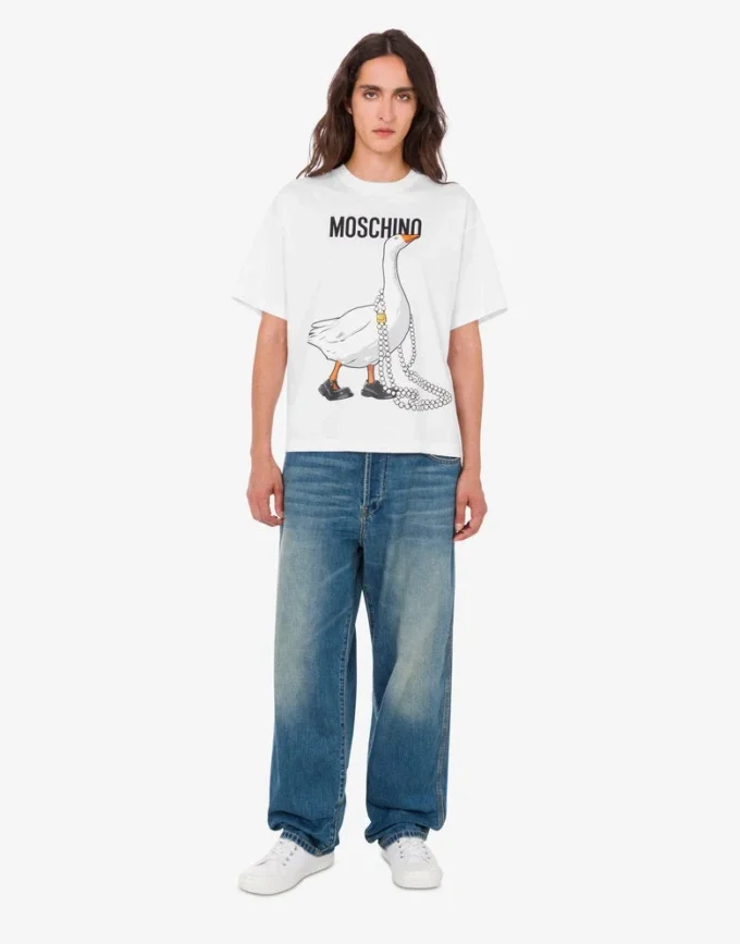 T-shirt i ekologisk bomullsjersey från Goose