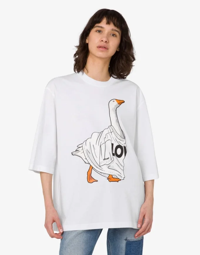 T-shirt i ekologisk bomullsjersey Goose