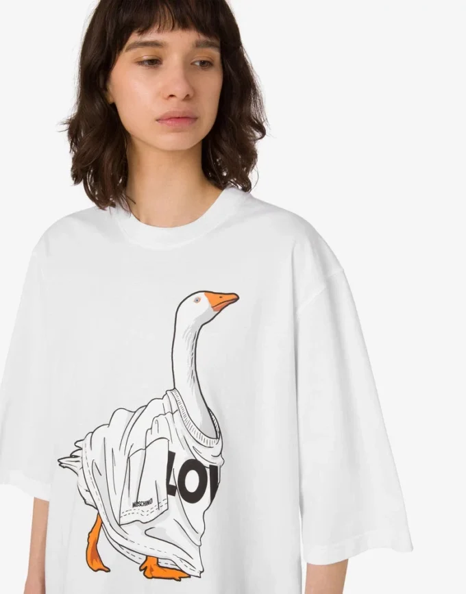 T-shirt i ekologisk bomullsjersey Goose