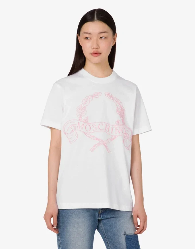 T-shirt i ekologisk bomullsjersey Laurel Crown