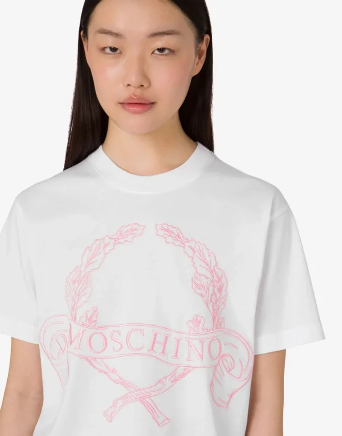 T-shirt i ekologisk bomullsjersey Laurel Crown