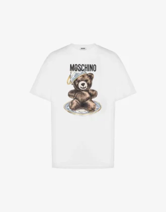 T-shirt i ekologisk bomullsjersey Moschino Teddy Bear