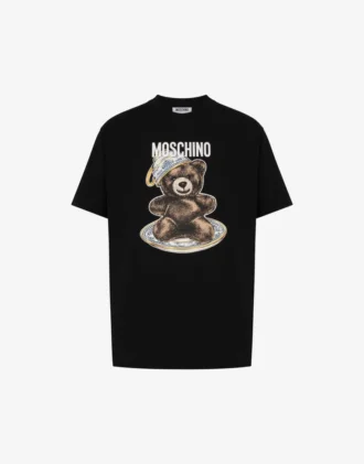 T-shirt i ekologisk bomullsjersey Moschino Teddy Bear
