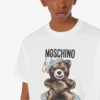 T-shirt i ekologisk bomullsjersey Moschino Teddy Bear