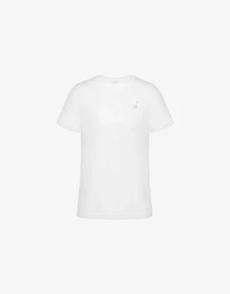 T-shirt i ekologisk jersey med broderad gås