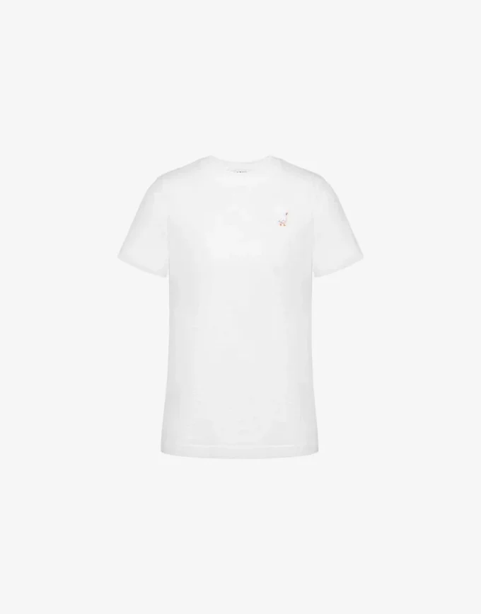 T-shirt i ekologisk jersey med broderad gås T-shirt i ekologisk jersey med broderad gås