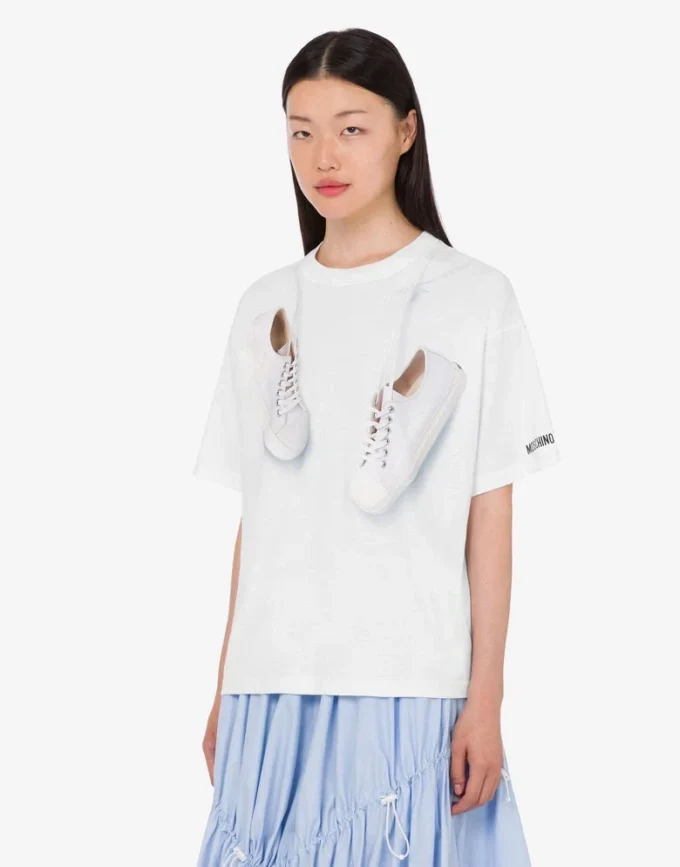 T-shirt i tryckt ekologisk bomullsjersey