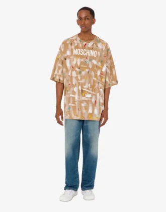 T-shirt i tryckt ekologisk bomullsjersey