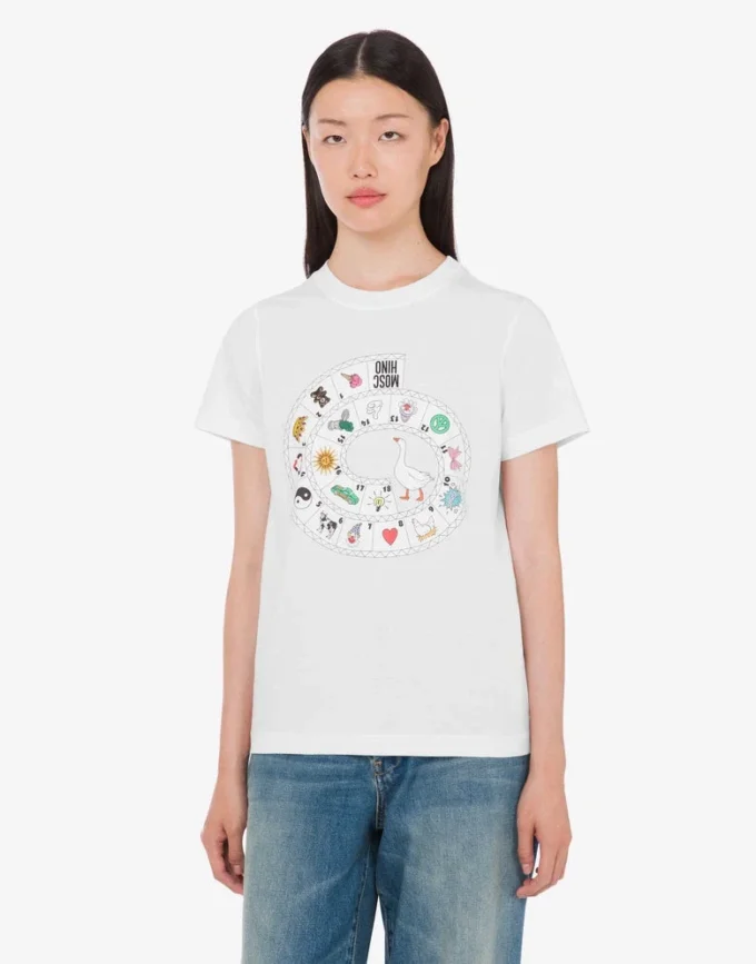 T-shirt i tryckt ekologisk bomullsjersey