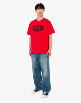 T-shirt i tryckt ekologisk bomullsjersey