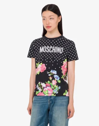 T-shirt i tryckt ekologisk bomullsjersey