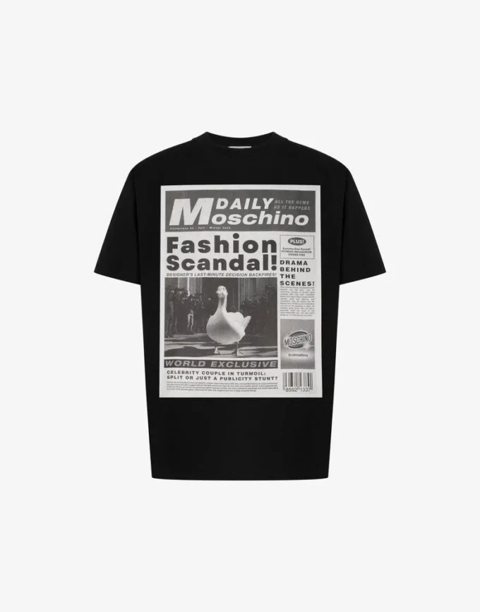 T-shirt i tryckt ekologisk bomullsjersey