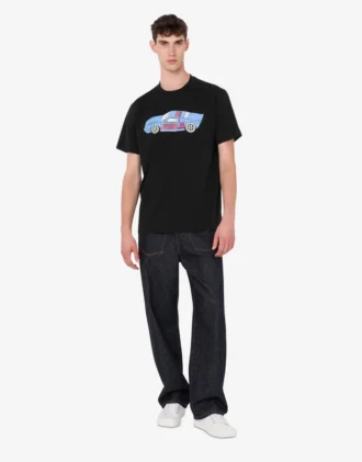 T-shirt i tryckt ekologisk bomullsjersey