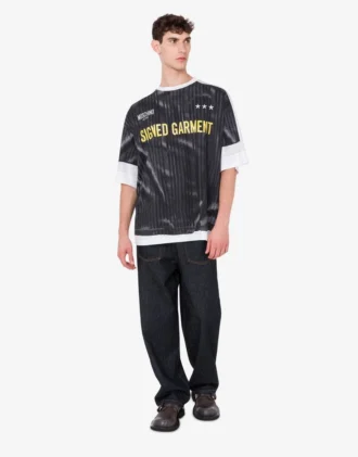 T-shirt i tryckt ekologisk bomullsjersey