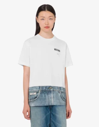 T-shirt i tryckt ekologisk bomullsjersey