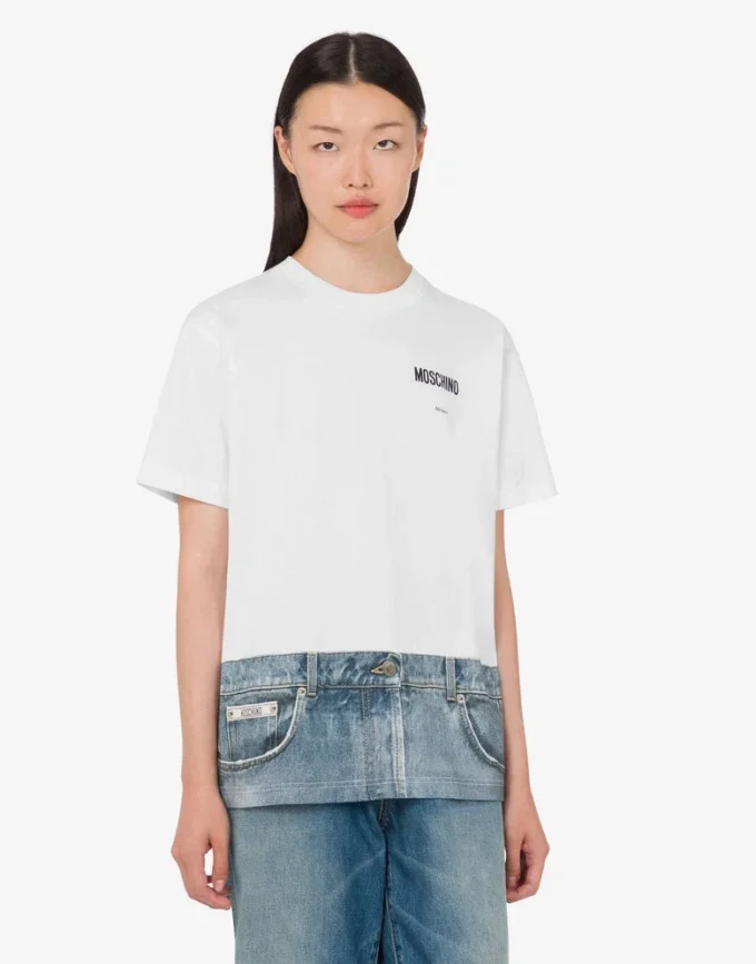 T-shirt i tryckt ekologisk bomullsjersey