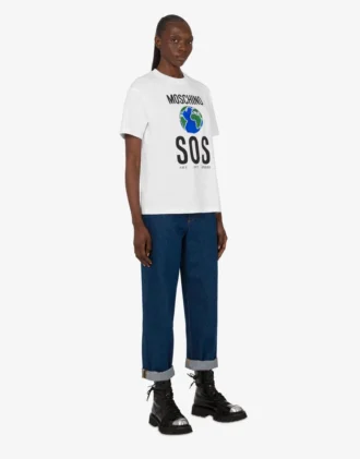 T-shirt i tryckt ekologisk bomullsjersey