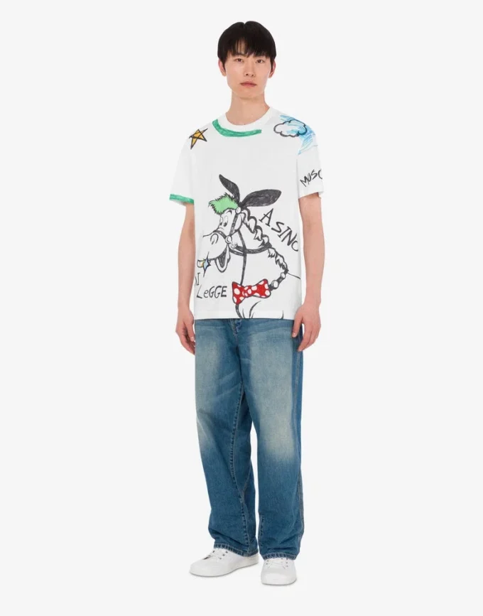 T-shirt i tryckt ekologisk bomullsjersey