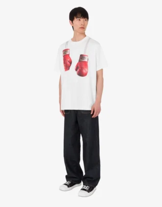 T-shirt i tryckt ekologisk bomullsjersey