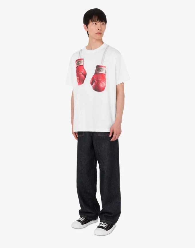 T-shirt i tryckt ekologisk bomullsjersey