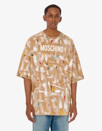 T-shirt i tryckt ekologisk bomullsjersey