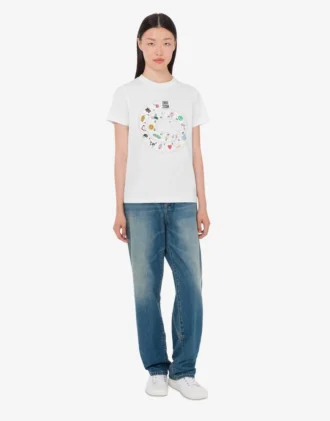 T-shirt i tryckt ekologisk bomullsjersey