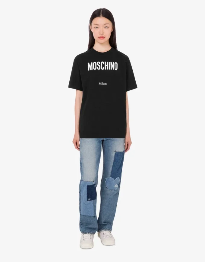 T-shirt i tryckt ekologisk bomullsjersey