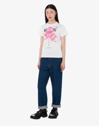 T-shirt i tryckt ekologisk bomullsjersey