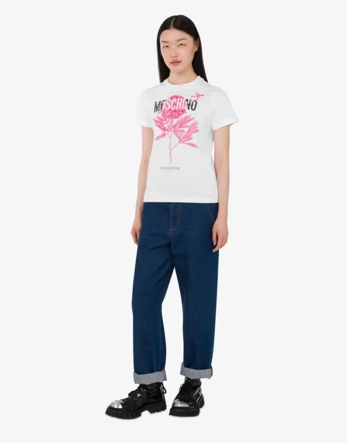 T-shirt i tryckt ekologisk bomullsjersey