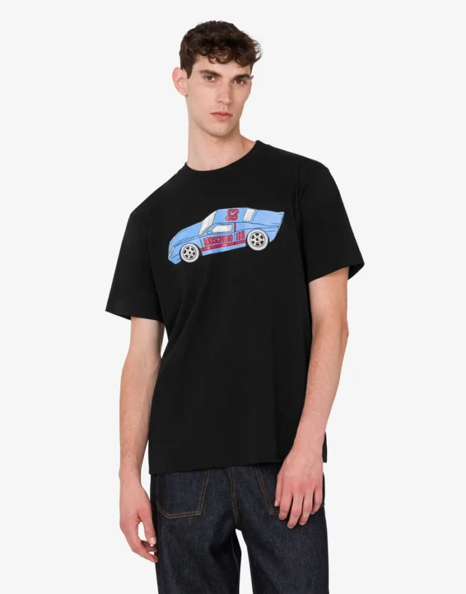 T-shirt i tryckt ekologisk bomullsjersey