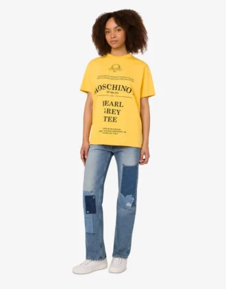 T-shirt i tryckt ekologisk bomullsjersey