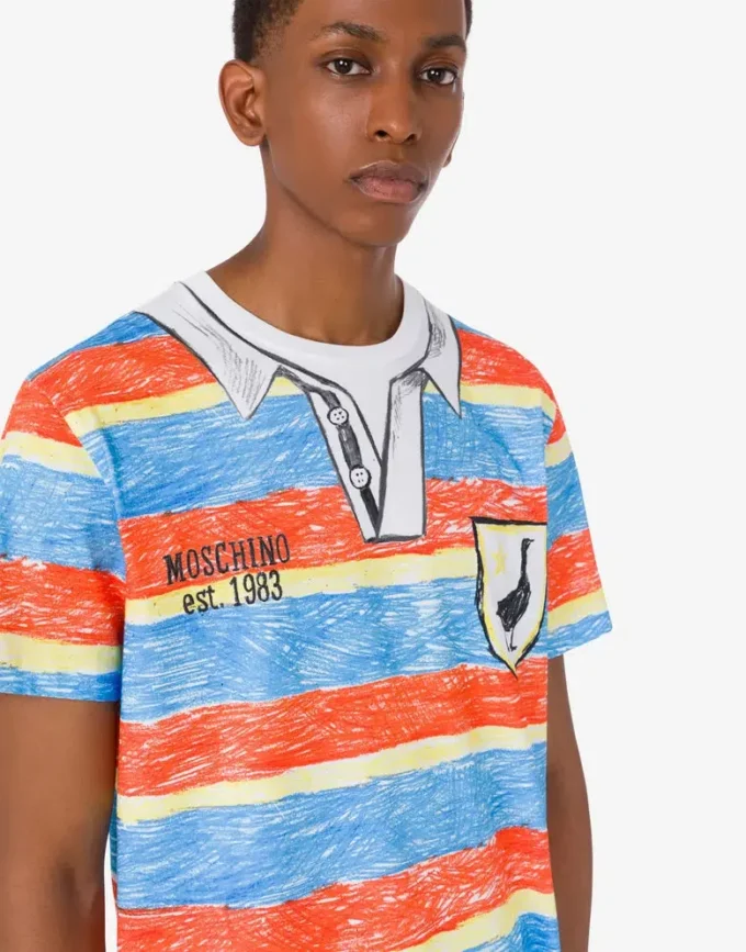 T-shirt i tryckt ekologisk bomullsjersey